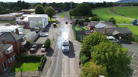 Loud Open Pipe Leaving Hereford #truckfest T Cab Bull Nose #scania -Welsh Drones Trucking