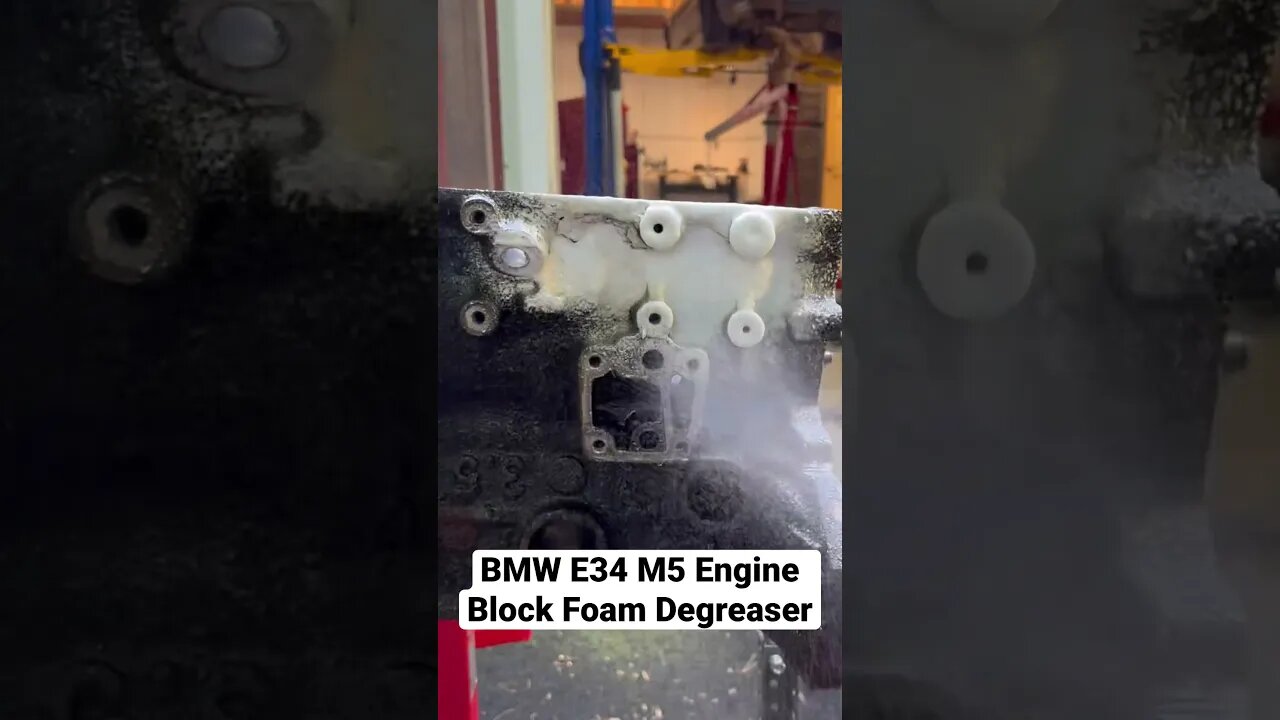 BMW E34 M5 Engine Block Foam Degreaser #shorts #bmw #diy #bmwm5 #bmwe34 #restoration #cars #engine