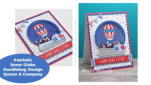 Patriotic Shaker card | Doodlebug Design | Queen & Co.