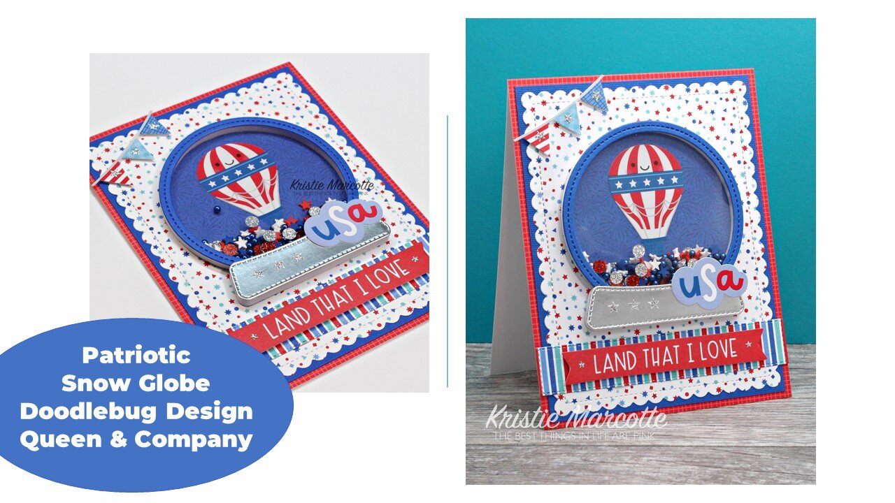 Patriotic Shaker card | Doodlebug Design | Queen & Co.
