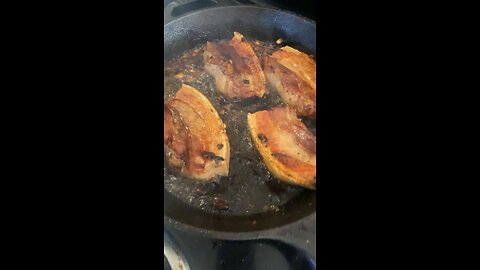 Chicharrones in cast iron skillet