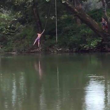 A Young Boy’s Tarzan Style Fail
