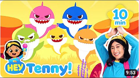 Nursery Rhymes - Educational Video for Kids ( Tenny Meets Baby Shark )