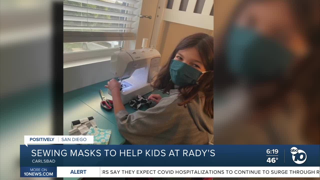 Carlsbad 10-year-old sewing masks to help Rady Children's Hospital