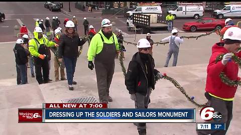 Circle of Lights installed on Monument Circle