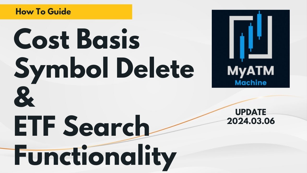Cost Basis Symbol Delete & ETF Search Functionality Added To Site - MyATMM.com