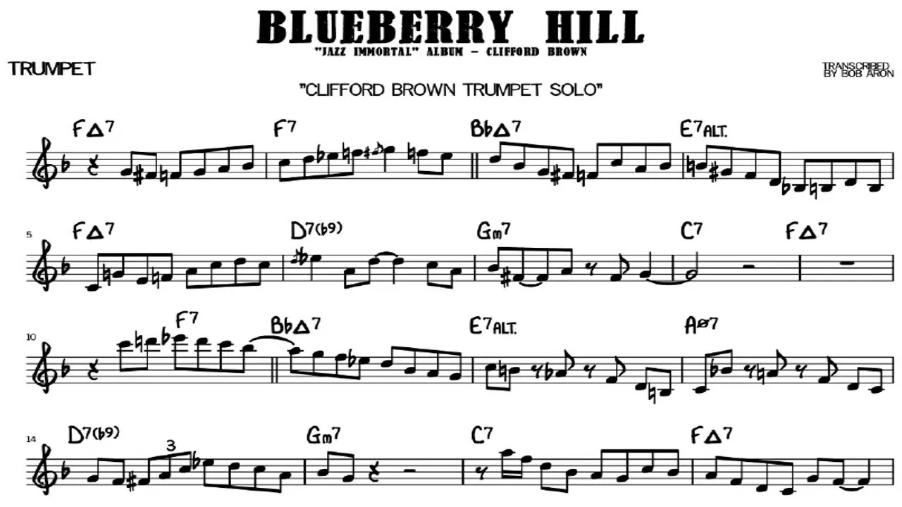 [EXCERTOS DE JAZZ] (Clifford Brown) Solos Transcriptions - Blue Berry Hill