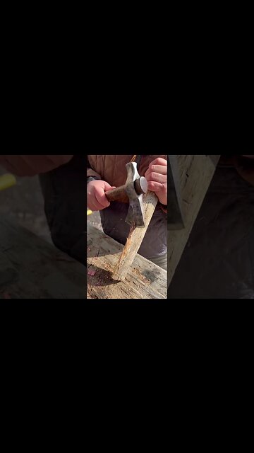 Easy Cutting Method for Wood. #shorts #axe #worksmarter #chop