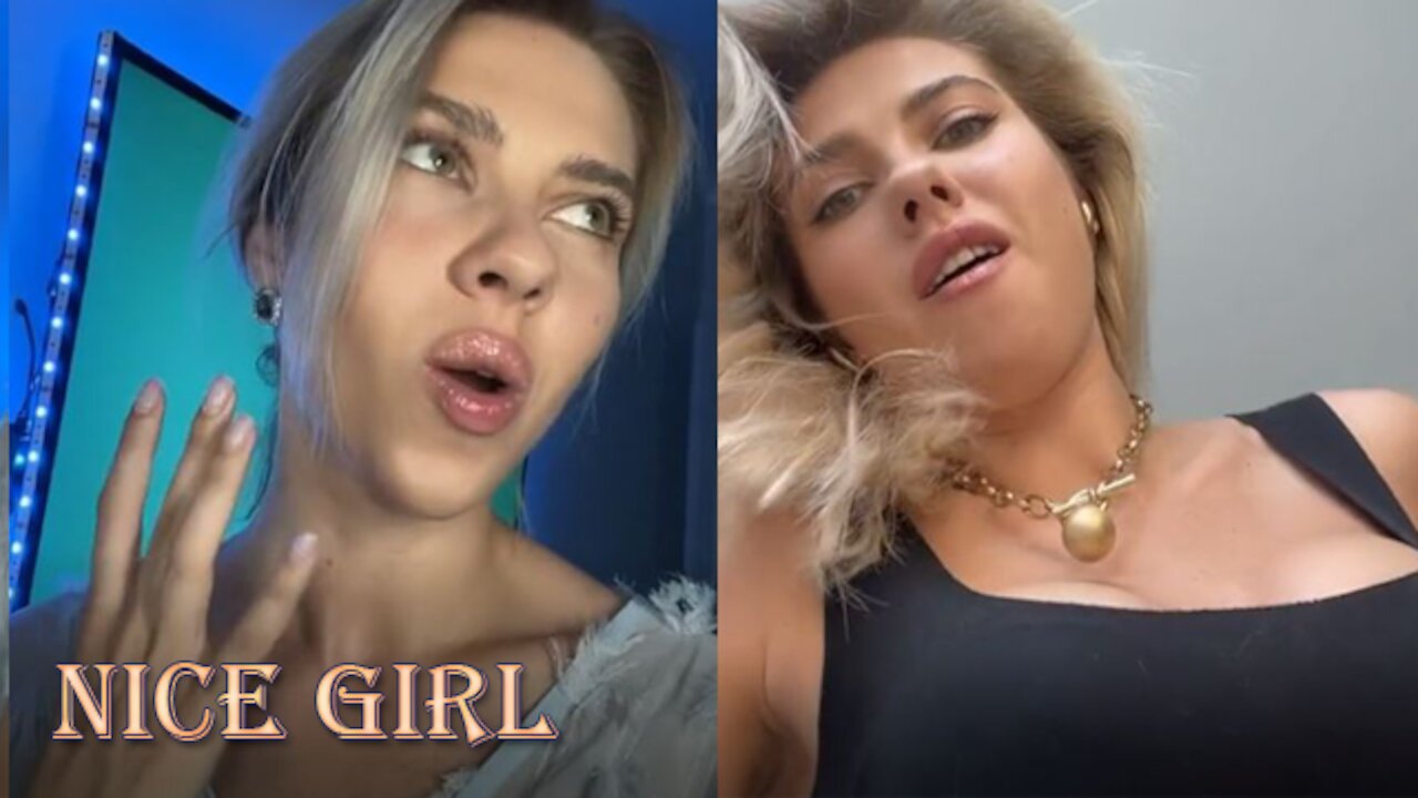 Girl moves sexually and sings along