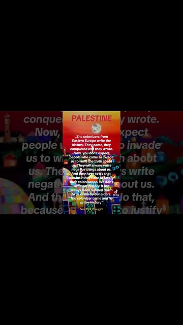 Food For Thought! #Palestine #Colonization #Colonizer #Israel #Israeli