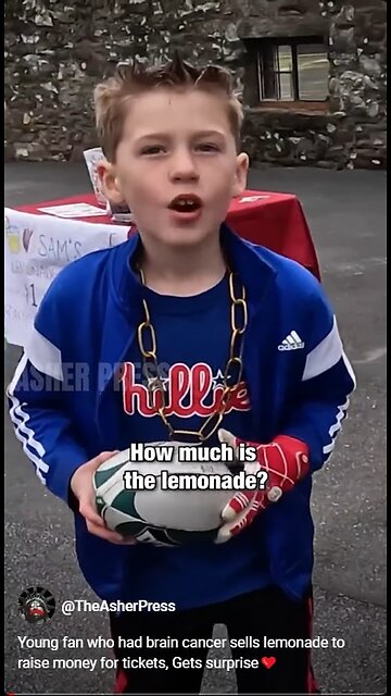 Young fan who had brain cancer sells lemonade to raise money for tickets, Gets surprise