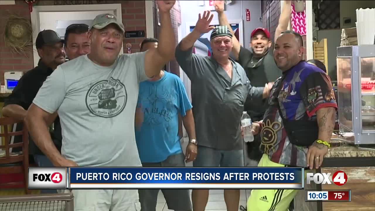 Southwest Floridians celebrating Puerto Rico Governor Resignation