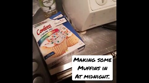 Making muffins in the middle of the night preparing for another Toys Unboxing livestream soon.