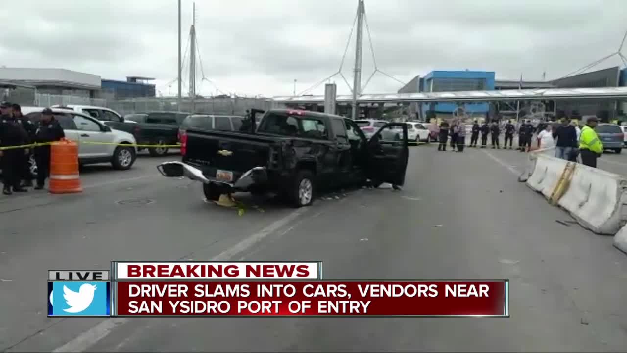 Driver slams into cars, vendors in Tijuana