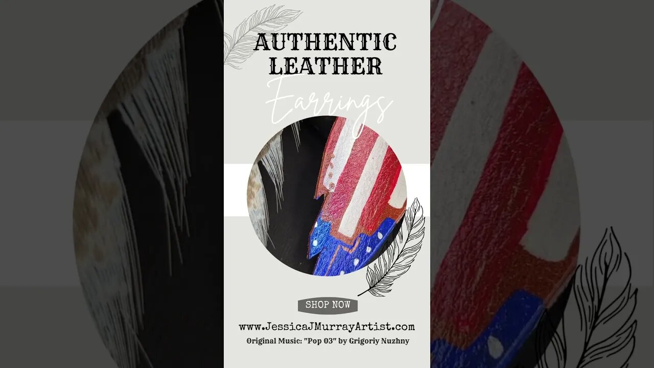 COPPER AMERICANA, 3 inch, leather feather earrings