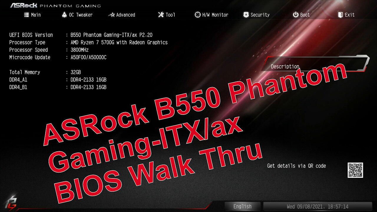 ASRock B550 Phantom Gaming-ITX/ax BIOS Walk Thru