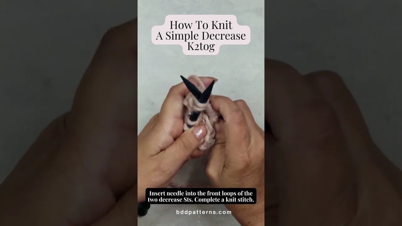 Learn How To Knit In Minutes; How To Knit A Simple Decrease Stitch