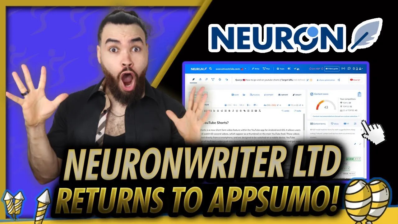 NeuronWriter Is Back! MUST Have AppSumo Lifetime Deal - Stacking 5 Codes ✍ Josh Pocock