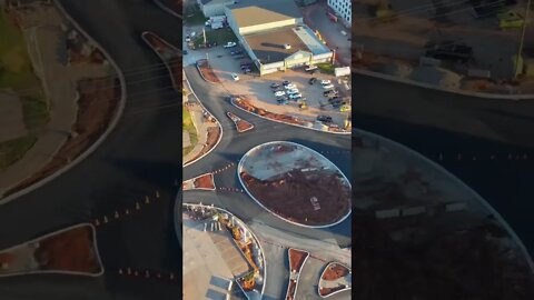 Drone View of Roundabout Construction