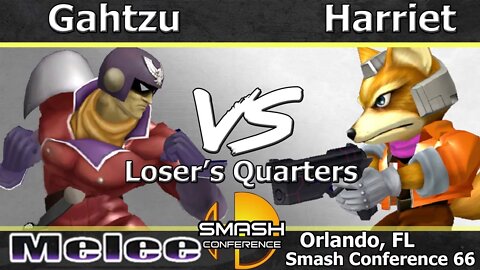Gahtzu (C. Falcon) vs. Harriet (Fox) - Melee Loser's Quarters - SC: LXVI