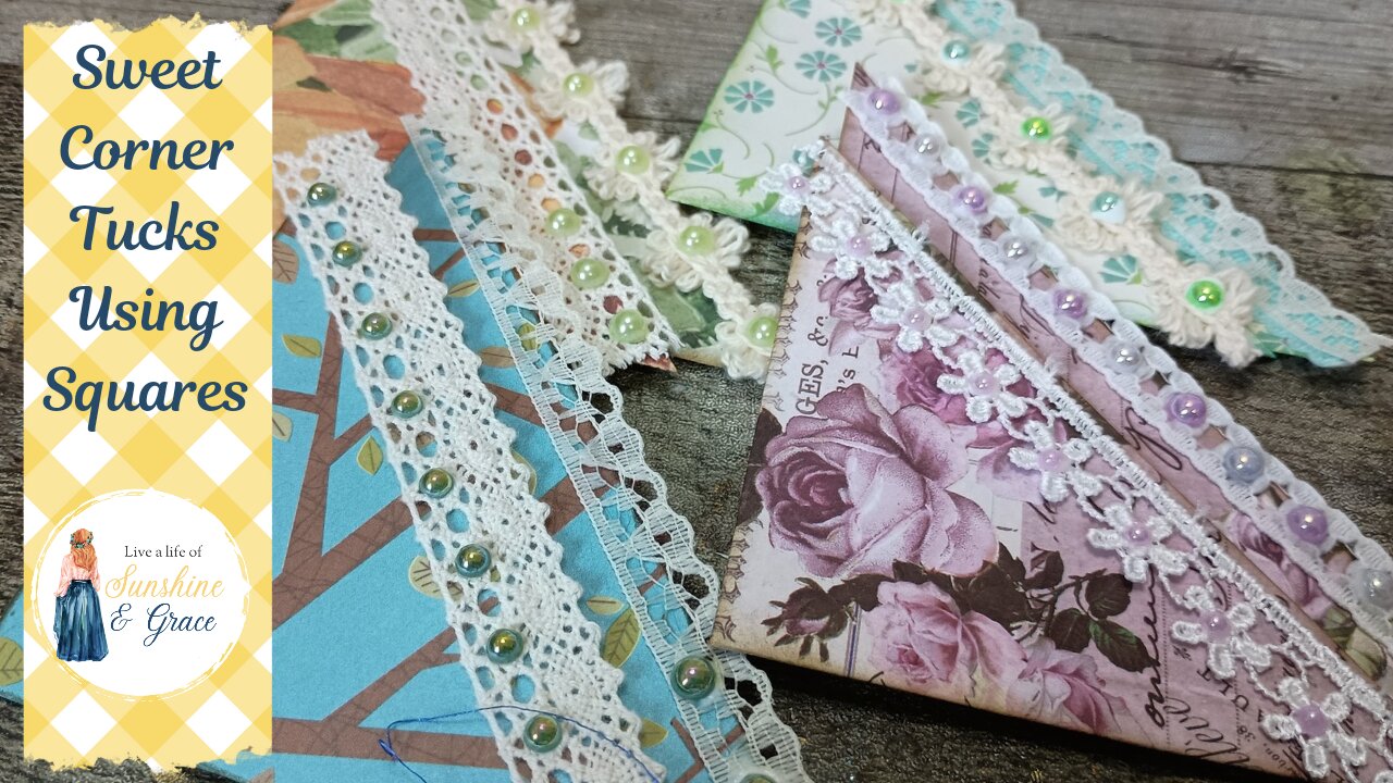 Sweet Corner Tucks Using Squares, simple scrap buster project