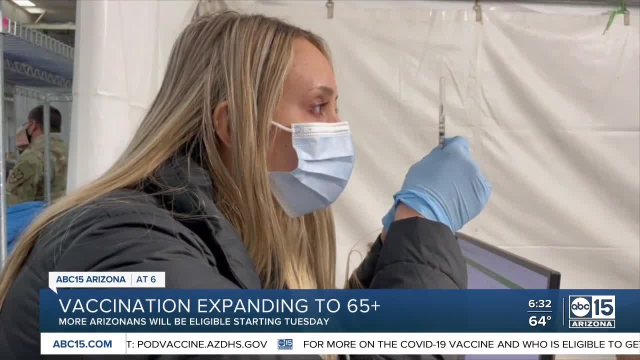 Arizona to start vaccinating people 65 and older starting next Tuesday