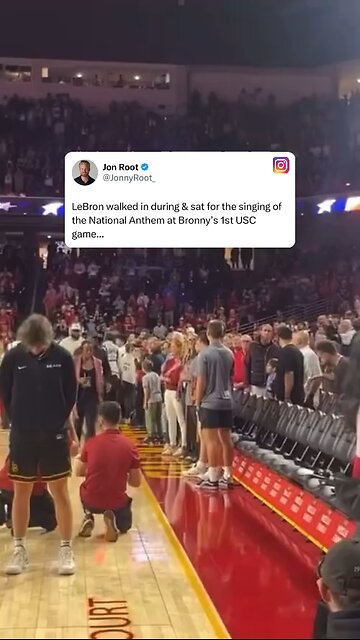 LeBron sits during US Anthem