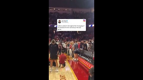 LeBron sits during US Anthem