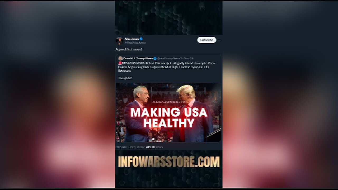 Robert F Kennedy Jr Making America Healthy Again - Alex Jones on X