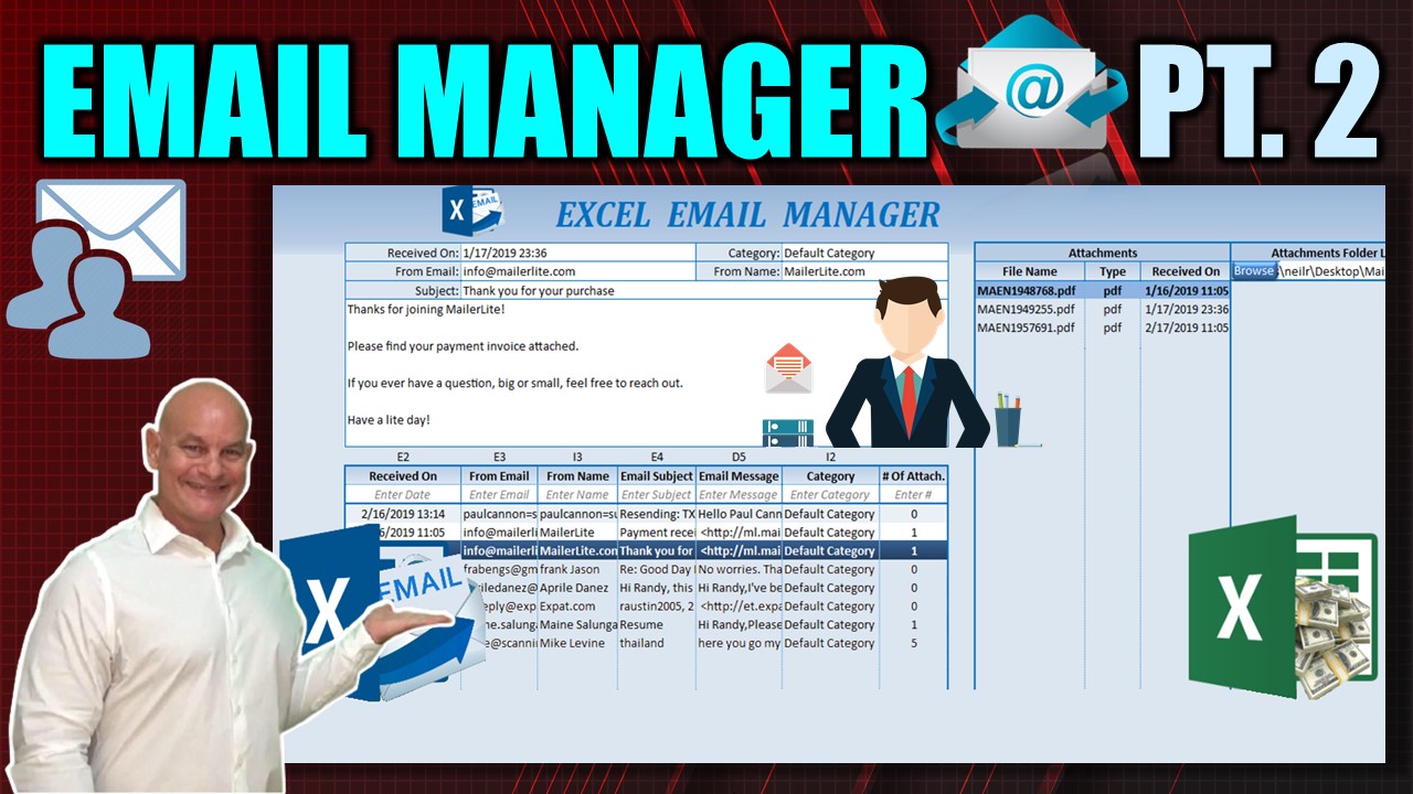 Automatically Import & Display Your Outlook Emails & Attachments In Excel [Email Manager Pt. 2]