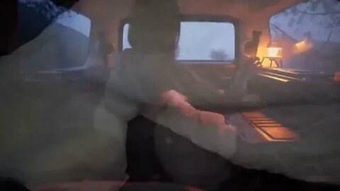 Camping ! alone ! in ! the ! car ! on ! the day of the typhoon