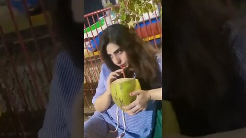 Drinking coconut water #shorts