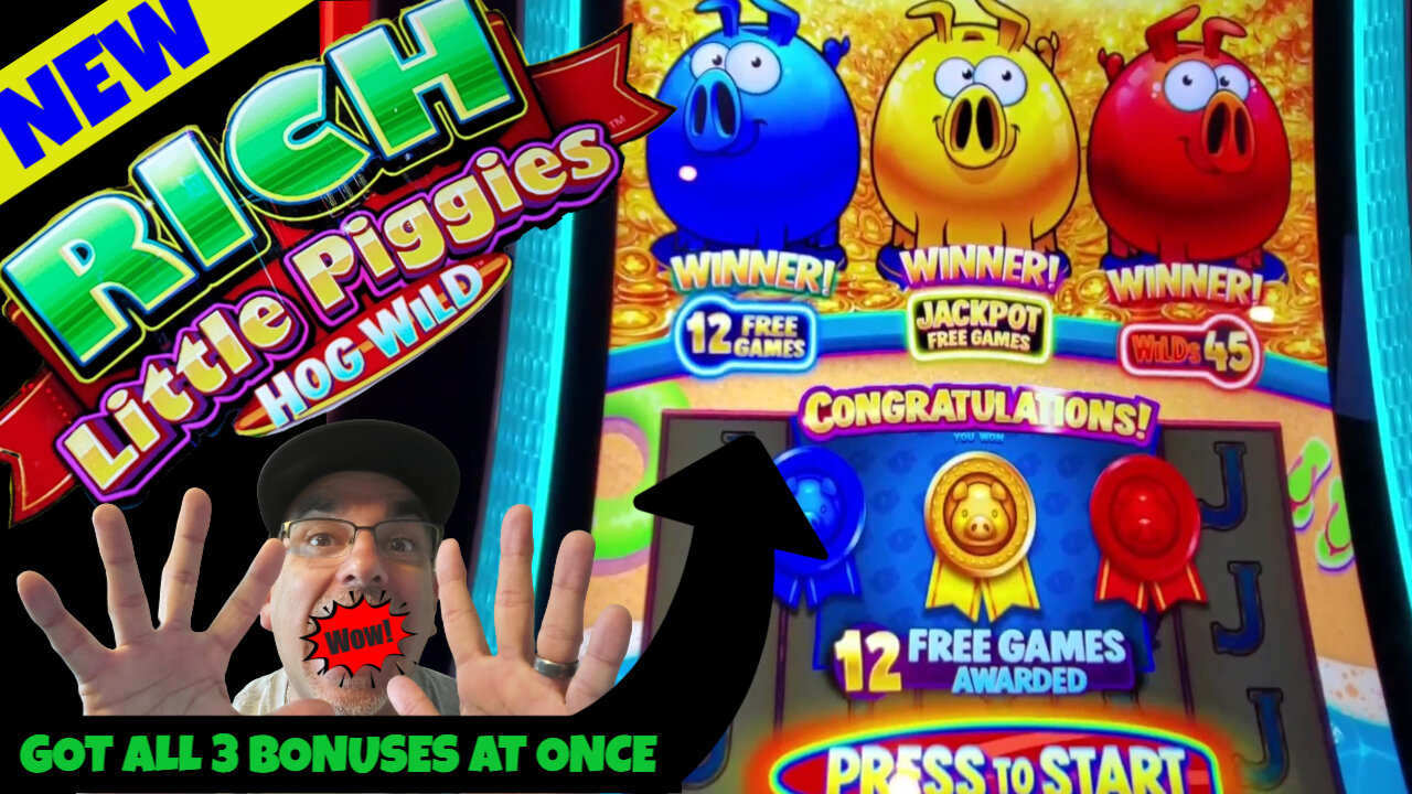 NEW SLOT-RICH LITTLE PIGGIES 🐷 hitting all 3 BONUSES at once! THE REAL DEAL SLOT REELS at COUSHATTA