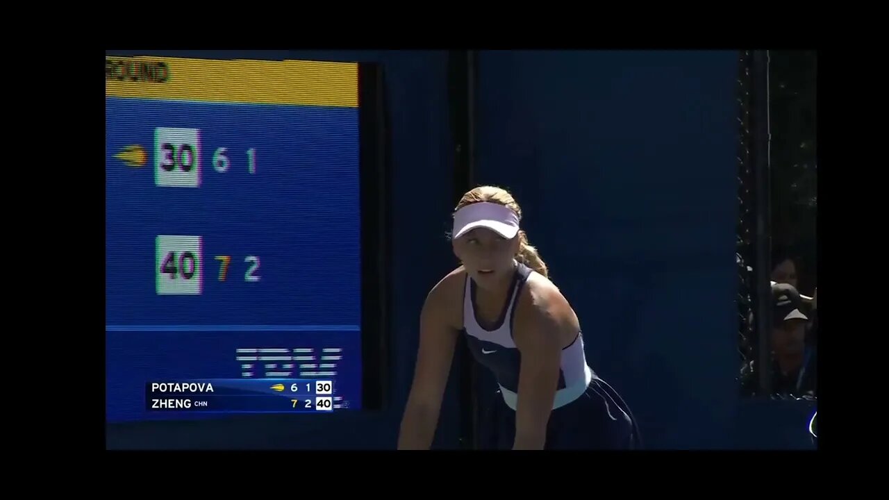 In the 2022 US Open, Zheng Qinwen won the match ~~ 55