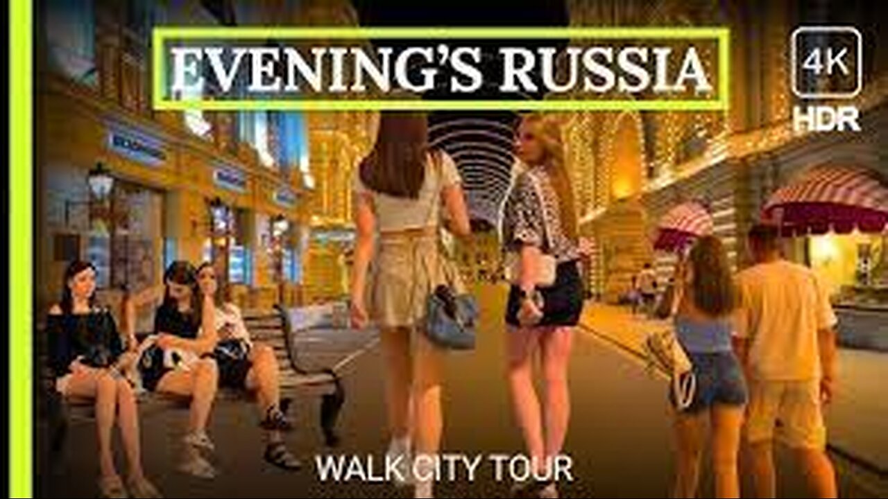 [4k] The Gaze Trap Nightlife Moscow, Beautiful Russian Girls, Walk City Tour 4K HDR #128