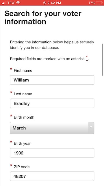 Dead Voter in Michigan!