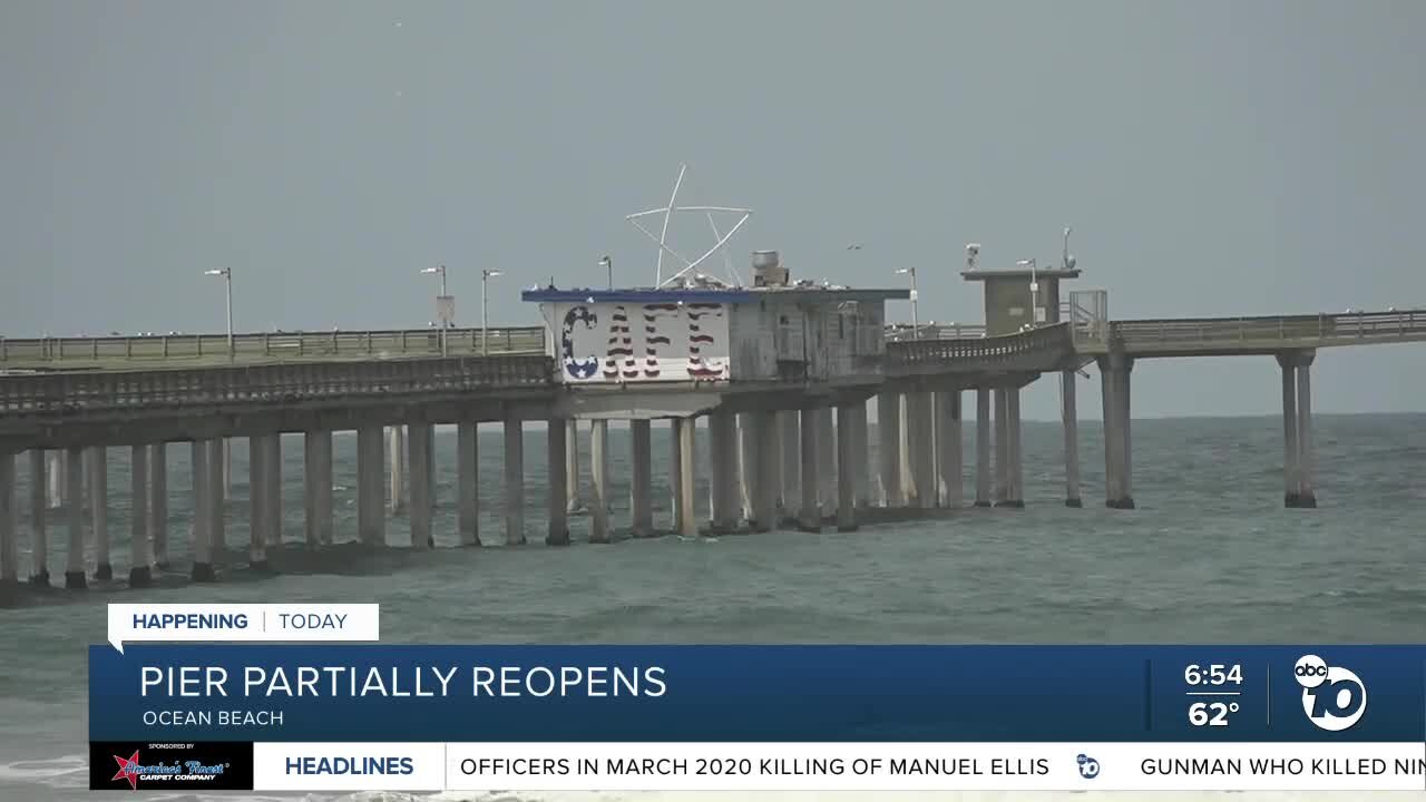 Ocean Beach Pier partially reopens