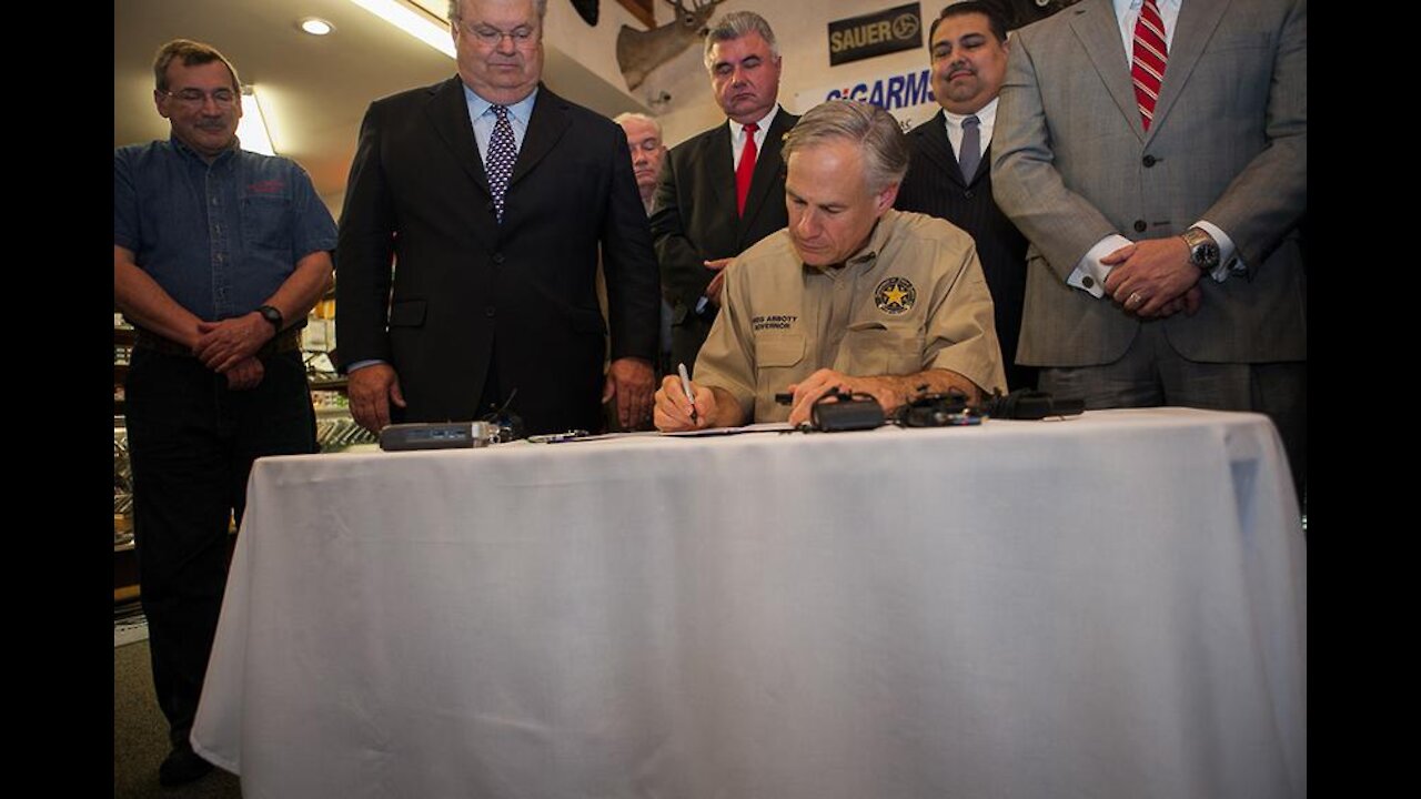 Texas Governor Greg Abbott Signs Bill Authorizing Constitutional Carry