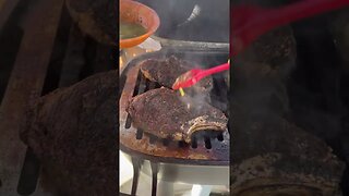 Perfectly grilled bone in ribeye steaks and smashed potatoes