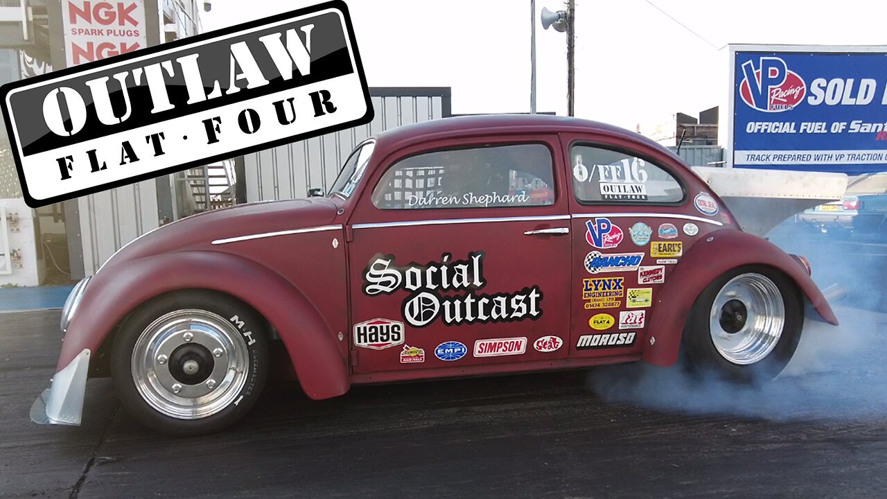 Outlaw Flat Four @ Bugjam 37 - Walkaround, Drag Racing & Burnouts! Fastest UK Aircooled VW Club