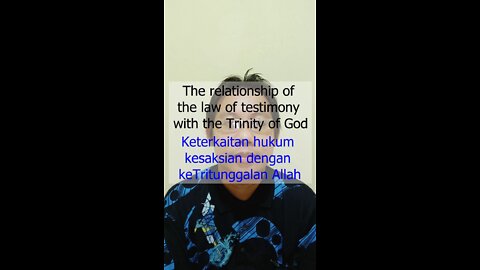 The relationship of the law of testimony with the Trinity of God