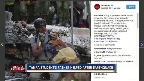 Tampa student's father helped after earthquake in Mexico