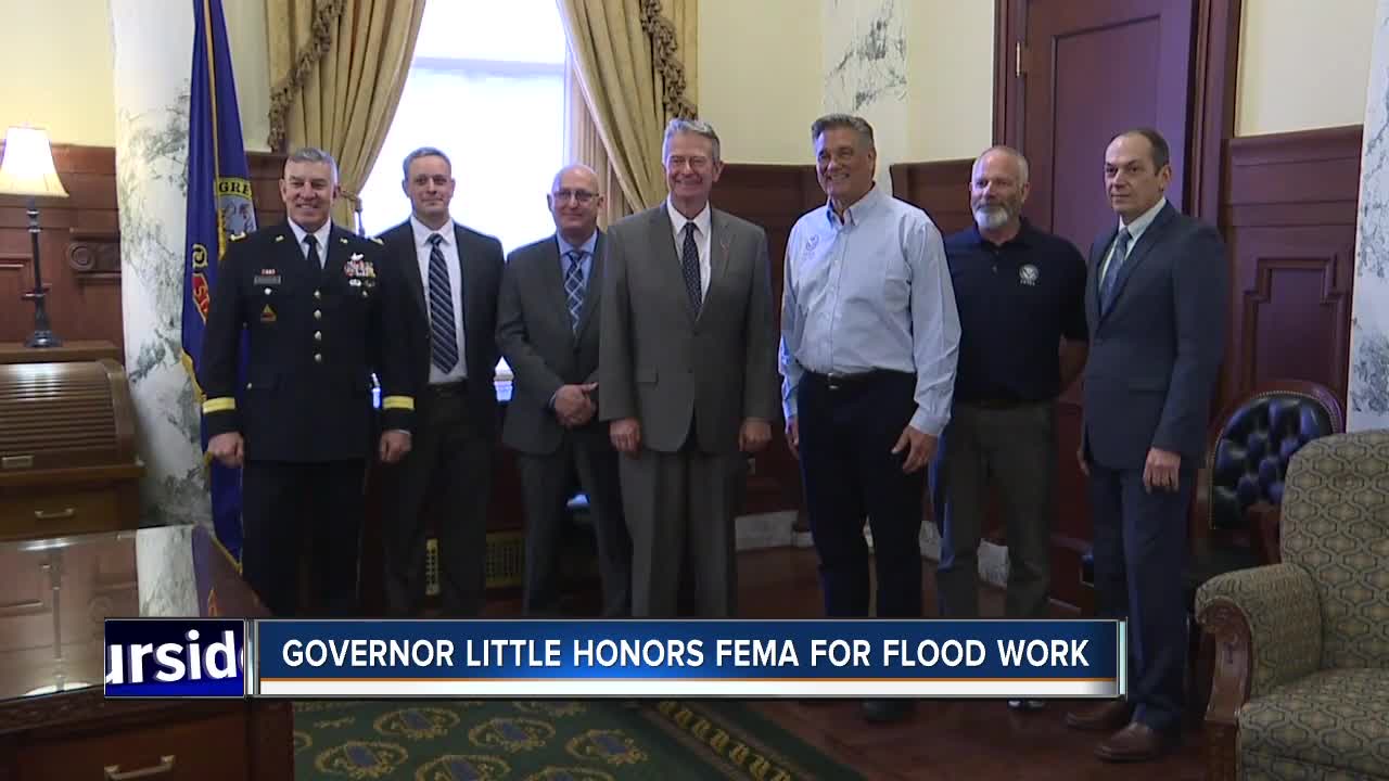Governor Little honors FEMA for flood work.