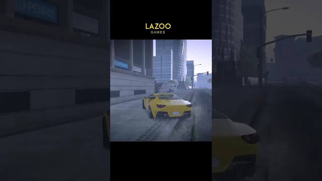 yellow sports car drive & stunt #shorts #gta5 #gtav #lazoogames #tiktok