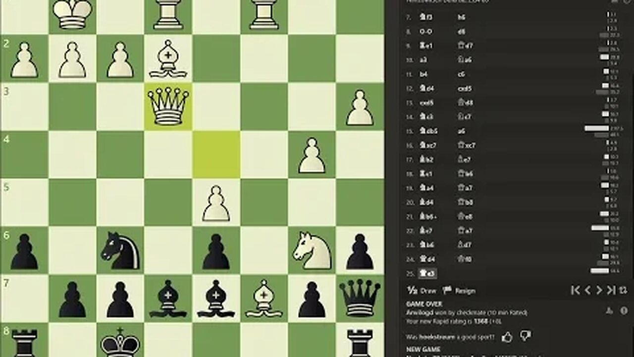 Daily Chess play - 1382 - Managed to win a lost Game 2 due to time