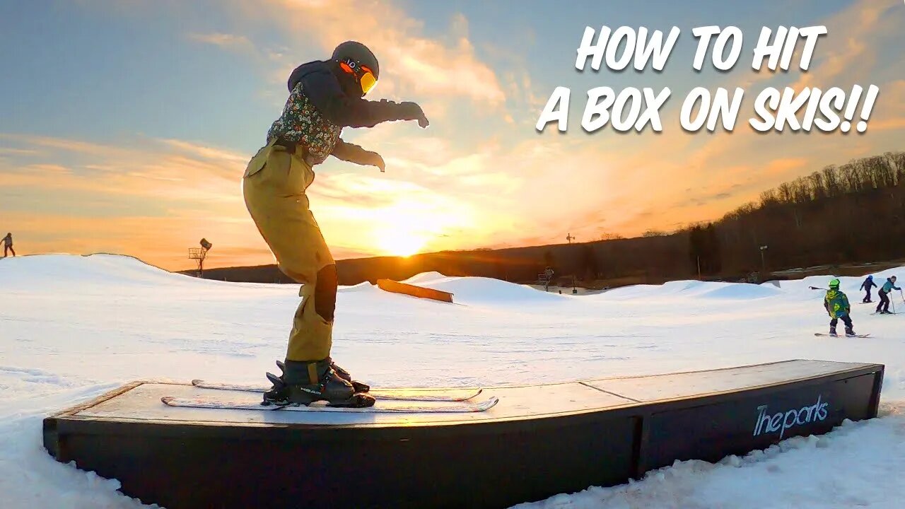 How To Hit A Box On Skis!! (5050 AND Box Slides)