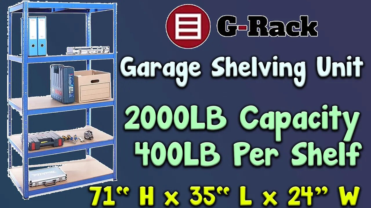 Garage Shelving Units 71" H x 35" L x 24" W - Heavy Duty 2000LB Capacity (400LB Per Shelf)