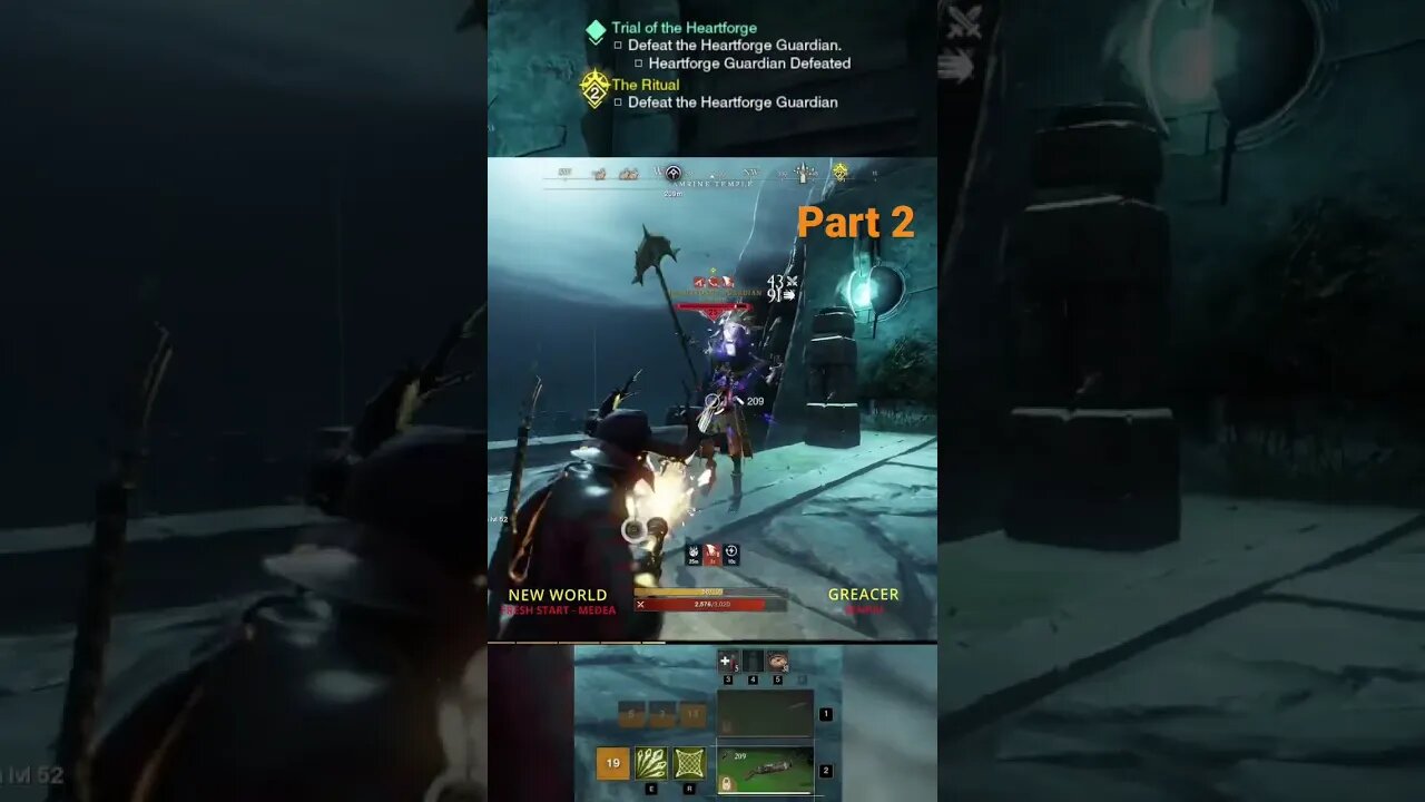 NEW WORLD Trial of the HEARTFORGE Quest Part 2 #shorts #short #newworld