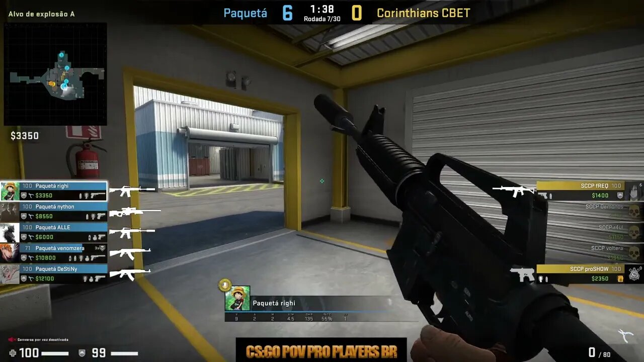 CSGO POV Paqueta righi (20/5) vs Corinthians (Nuke) @ Liga GG.BET Dust2BR