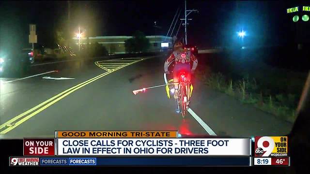 Close calls for cyclists: 3-foot law in effect for Ohio drivers